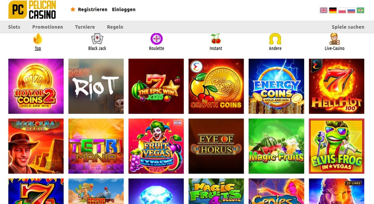 Pelican Casino: Krypto-Casino mit 6.000+ Spiele